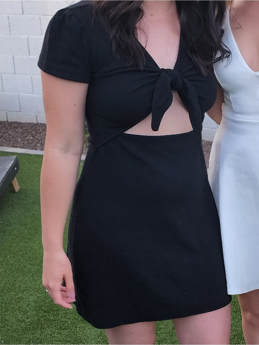 Abound Black Tie-Front Cutout Mini Dress